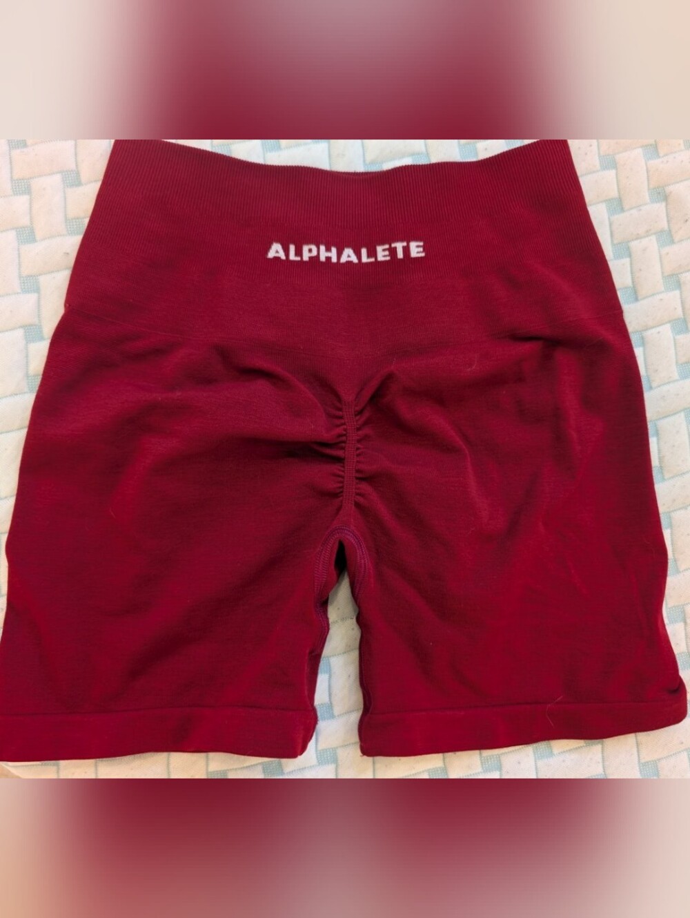 Alphalete Athletic Scrunch-Back Shorts - Deep Wine